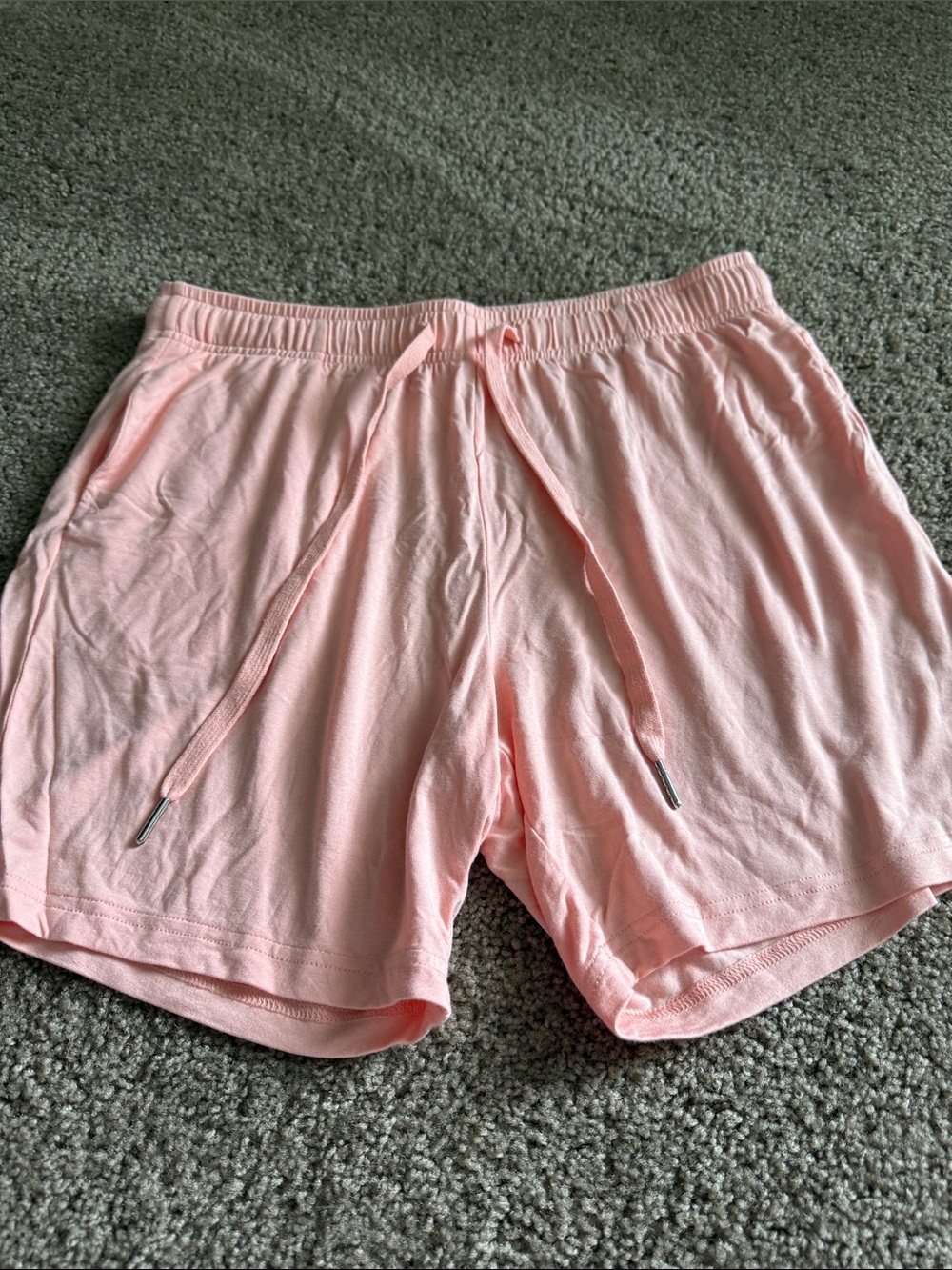 Women's Athletic Drawstring Shorts - Light Pink